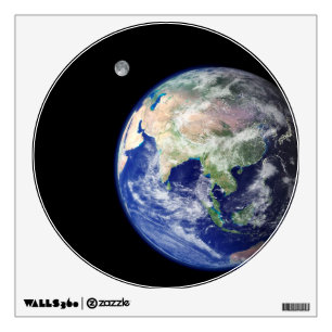 Earth and Moon from Space Wall Decal