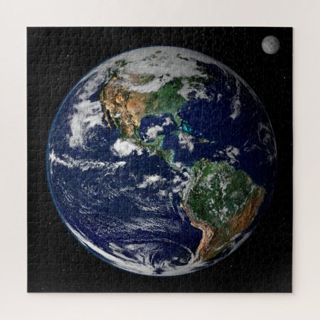 Earth And Moon Jigsaw Puzzle