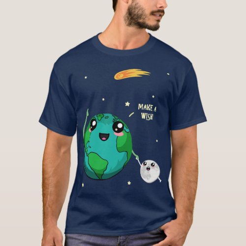 Earth And Moon Make A Wish T_Shirt