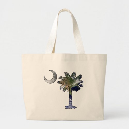 Earth and Moon Palmetto Large Tote Bag