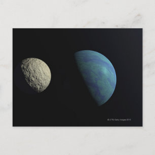 Earth and moon postcard