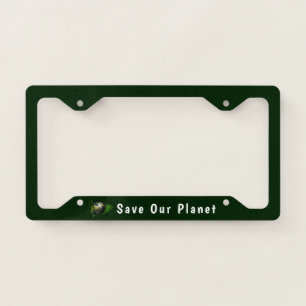 Earth and Plant License Plate Frame