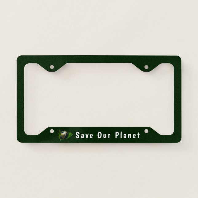 Earth and Plant License Plate Frame (Front)