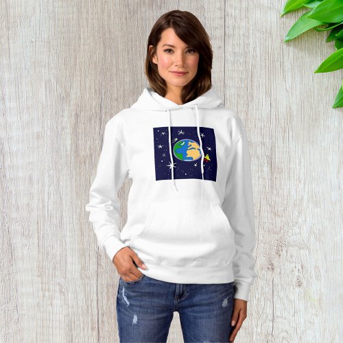 Earth And Satellite Womens Hoodie