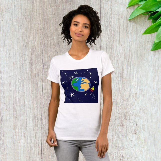 Earth And Satellite Womens T-Shirt (Creator Uploaded)