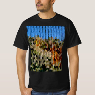 Earth and Sky Colored Knitting Pattern T-Shirt