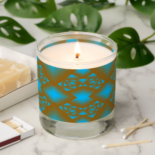 Earth And Sky Ombre Geometric Abstract Art Scented Candle
