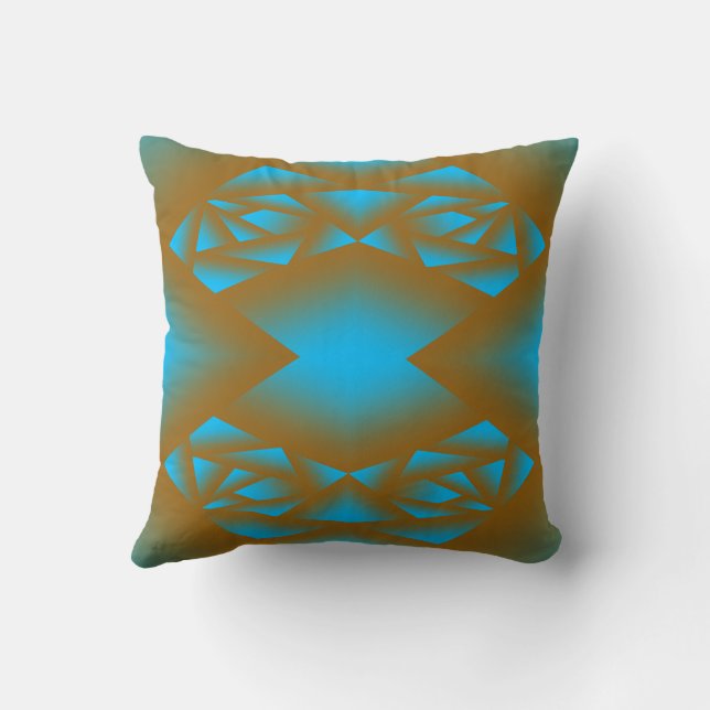 Earth And Sky Ombre Geometric Abstract Art Throw Pillow (Back)