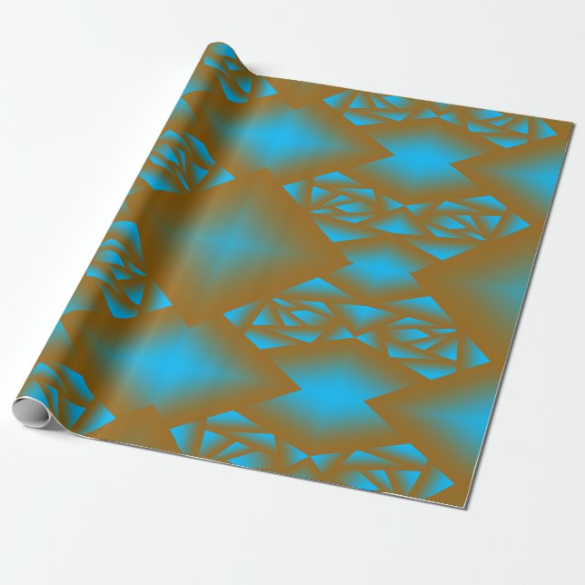 Earth And Sky Ombre Geometric Abstract Art Wrapping Paper (Unrolled)