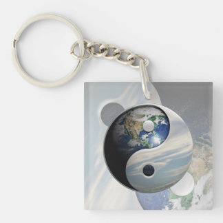 Earth and Sky Yin Yang Keychain