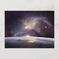 earth and space postcard
