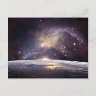 earth and space postcard