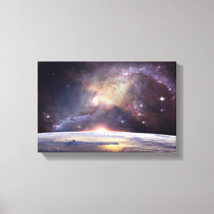 earth and space wrapped canvas print