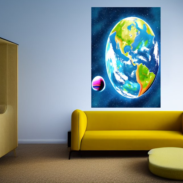 Earth and the moon | AI Art Poster (Creator Uploaded)