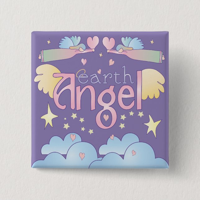 Earth Angel Pinback Button (Front)