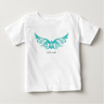 Earth Angel Wings Baby Boy Monogram Christening Baby T-shirt at Zazzle