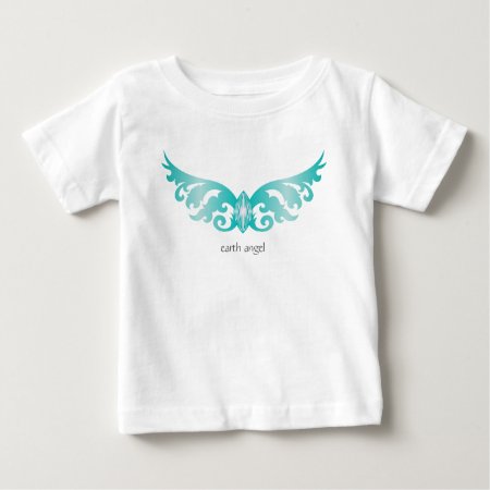 Earth Angel Wings Baby Boy Monogram Christening Baby T-shirt