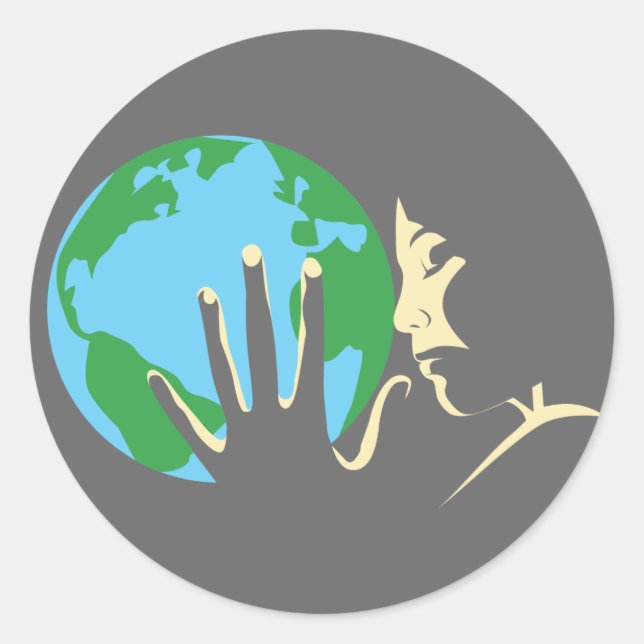 Earth at Heart Classic Round Sticker (Front)