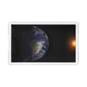 Earth At Its Equinox. Acrylic Tray