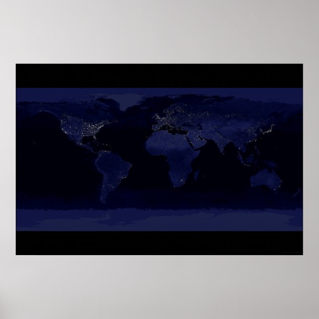 Earth at Night 78x52 (55x37) Poster (Front)