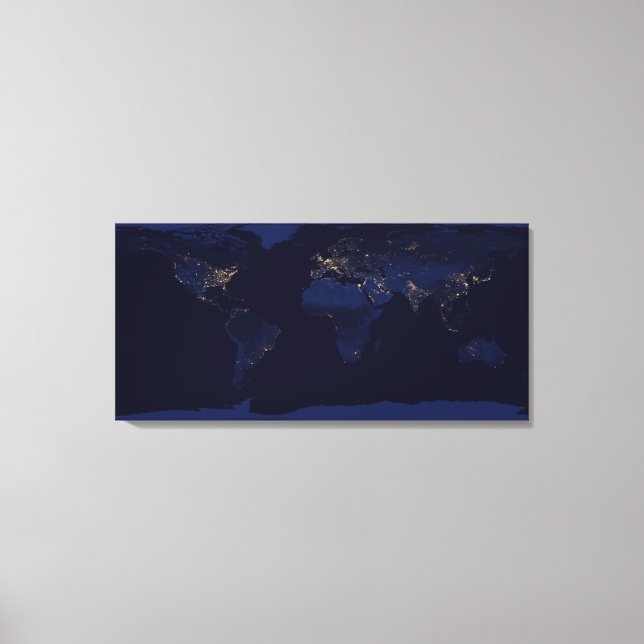 Earth at Night Canvas Print (Front)