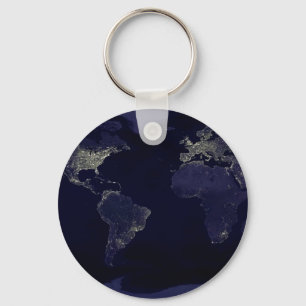 Earth at Night Keychain