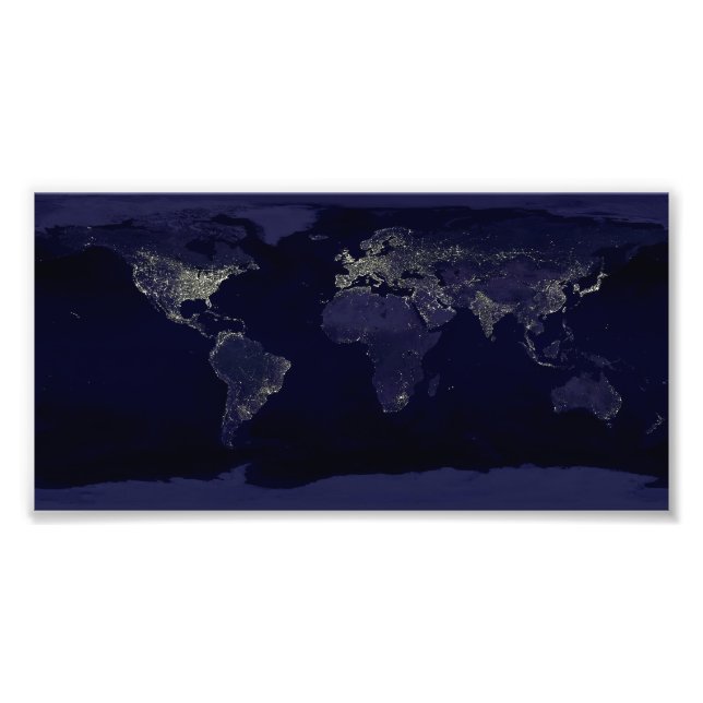 Earth at Night Photo Print (Front)