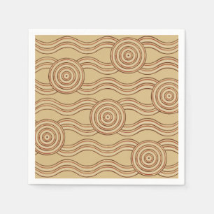 Earth Australian Dreamtime River Pattern Napkins