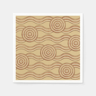Earth Australian Dreamtime River Pattern Napkins