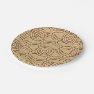 Earth Australian Dreamtime River Pattern Paper Plates