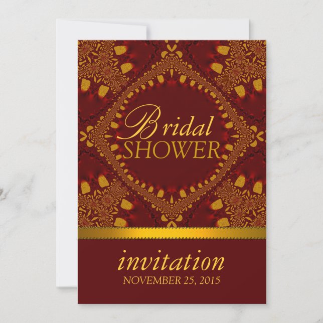 Earth Batik Tribal Bridal Shower Party Invites (Front)