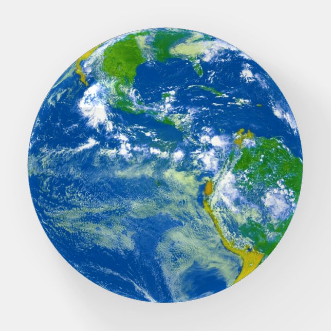 Earth Beautiful Colorful Globe  Paperweight (Front)
