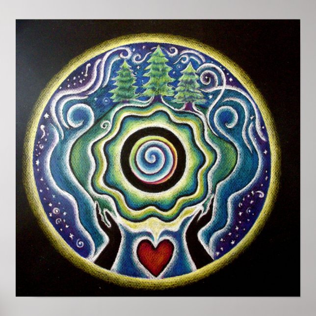 Earth Blessing Mandala Poster (Front)