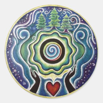 Earth Blessings Mandala  Sticker by arteeclectica at Zazzle