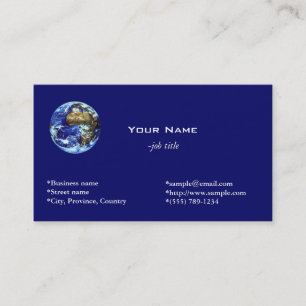 Earth, blue, global business card. business card