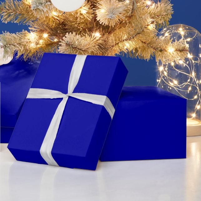 Earth Blue Glossy Wrapping Paper (Holidays)