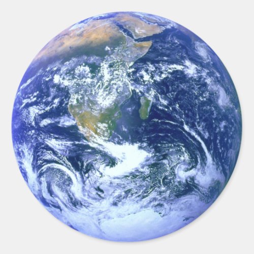 Earth Blue Marble Classic Round Sticker