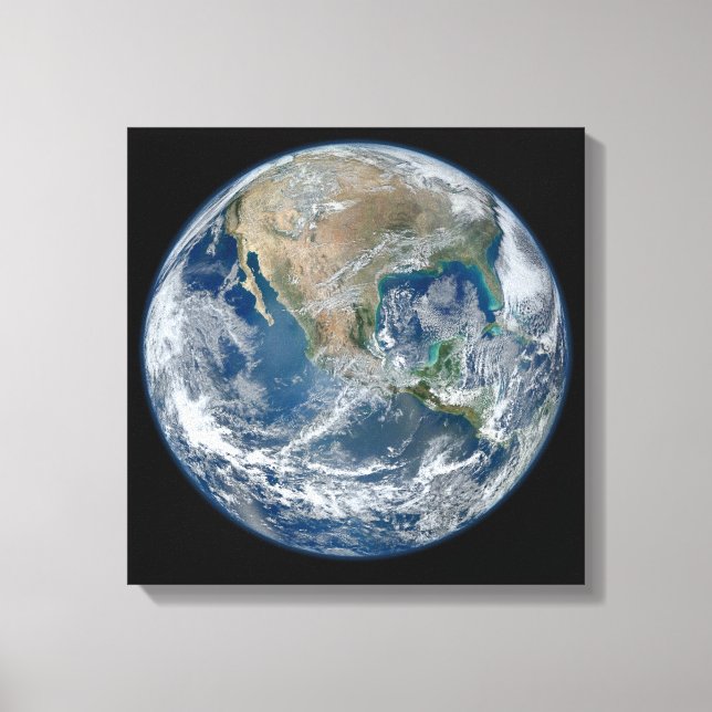 Earth blue marble Wrapped Canvas (Front)