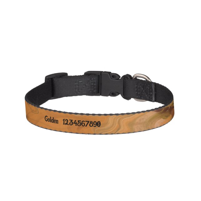 Earth Brown Abstract Customizable Dog Collar (Front)