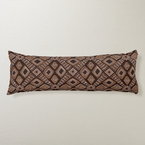 Earth Brown Rust Gold Beige Mud Cloth Inspired  Body Pillow