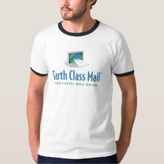 Earth Class Mail ringer tee white with black
