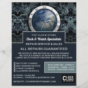 Earth Clock, Horologist Advertising Flyer