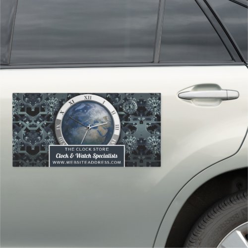 Earth Clock Horologist Car Magnet
