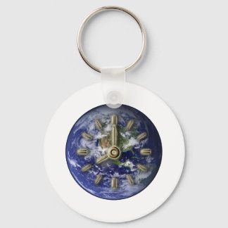 Earth clock keychain