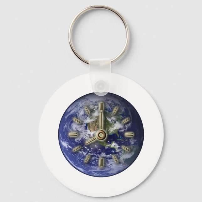 Earth clock keychain (Front)