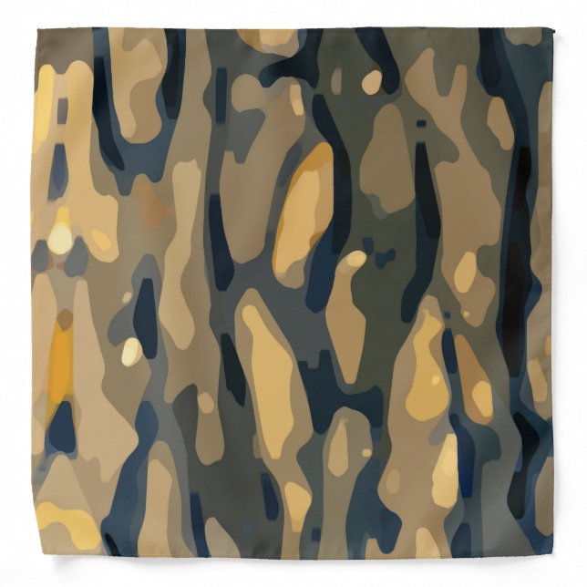 Earth Colored Camo Pattern Bandana (Front)