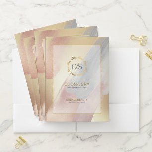 Earth-colors brushstrokes pocket folder