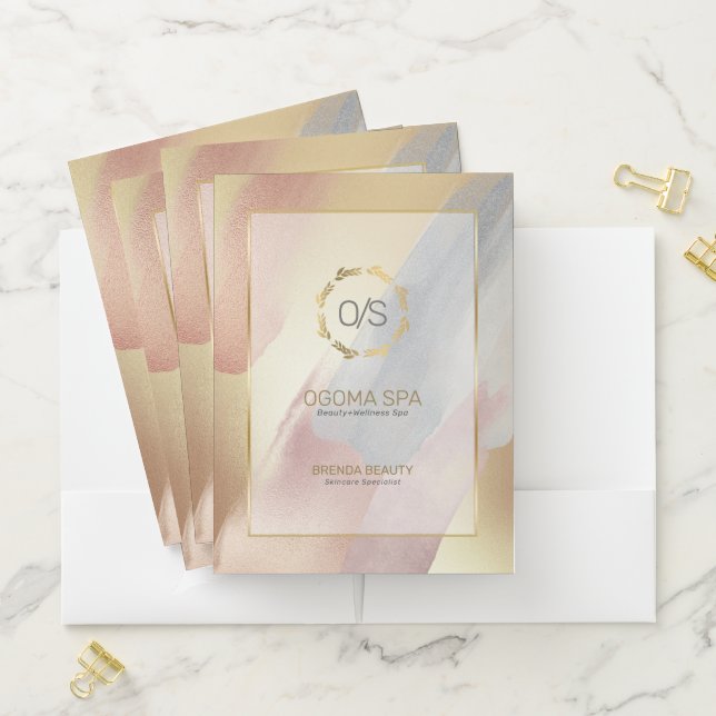 Earth-colors brushstrokes pocket folder (In Situ)