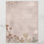 Earth Colors Floral lined Letterhead