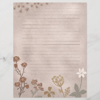 Earth Colors Floral lined Letterhead